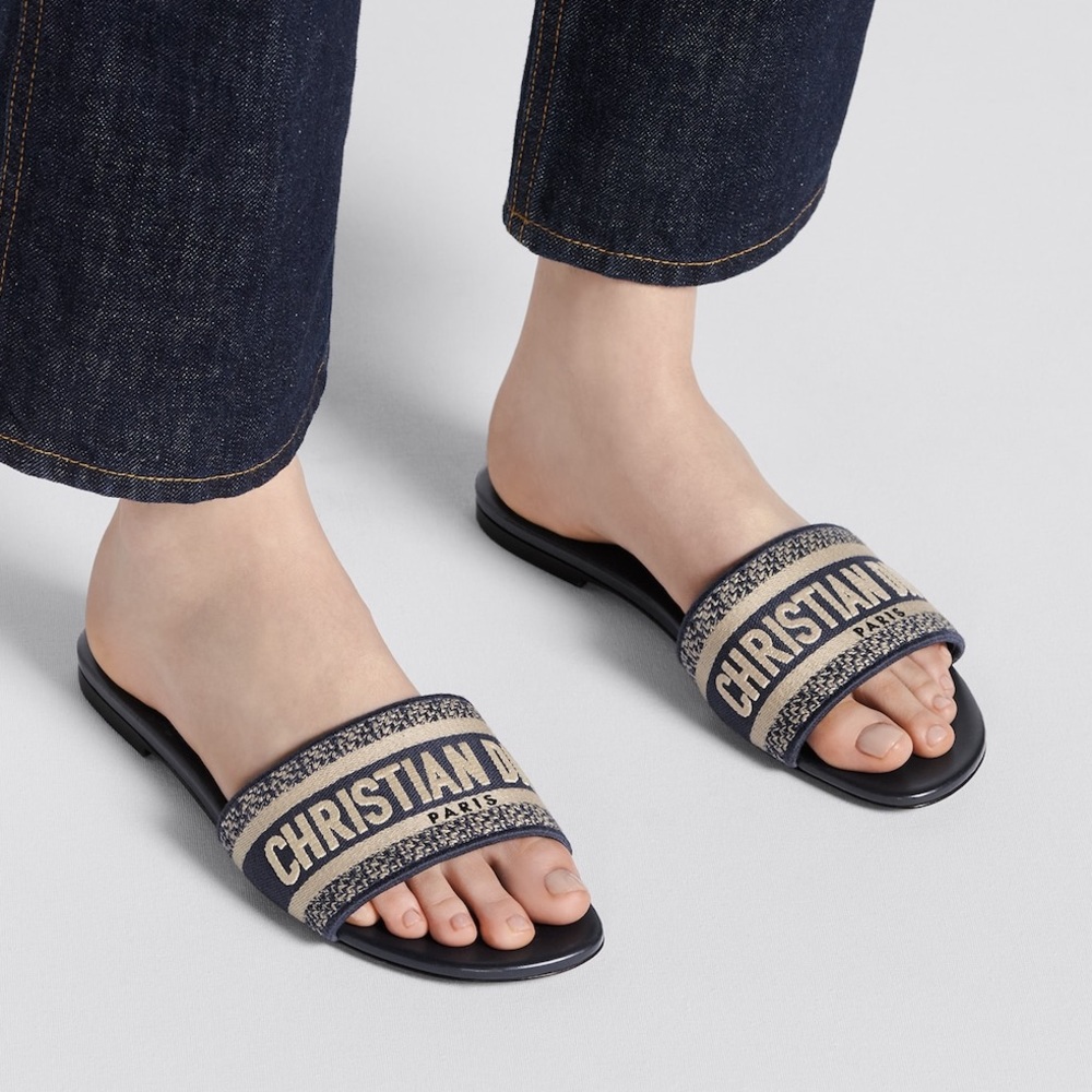 Dior Day Slide  Deep Blue sandals size 40 , good for 9